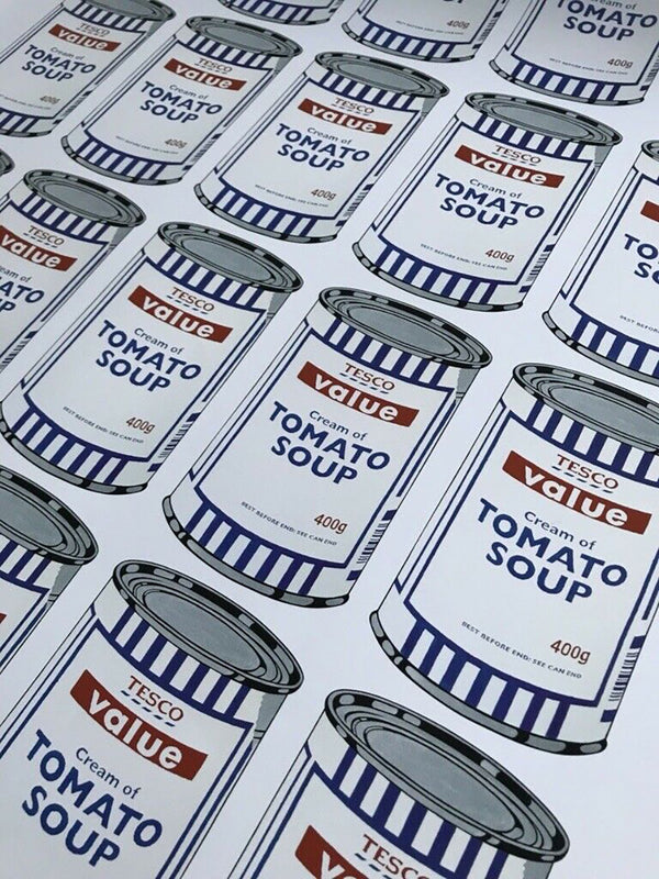 コレクション Banksy TESCO Value Tomato Soup Poster BANKSY 2006 Official Poster 'Tesco Soup Cans' Tesco Soup
